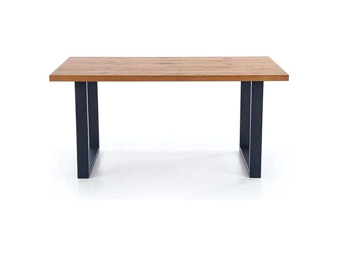 Tavolo da pranzo allungabile Melly da 160-250 cm con piano in rovere chiaro e gambe in metallo nero