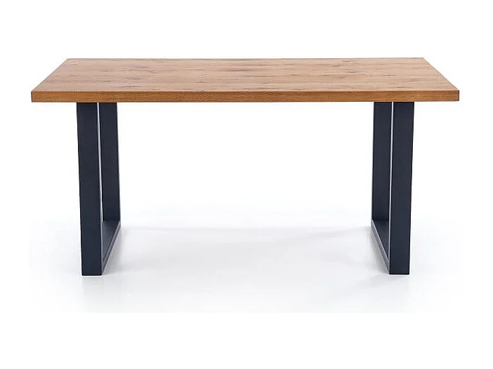 Tavolo da pranzo allungabile Melly da 160-250 cm con piano in rovere chiaro e gambe in metallo nero