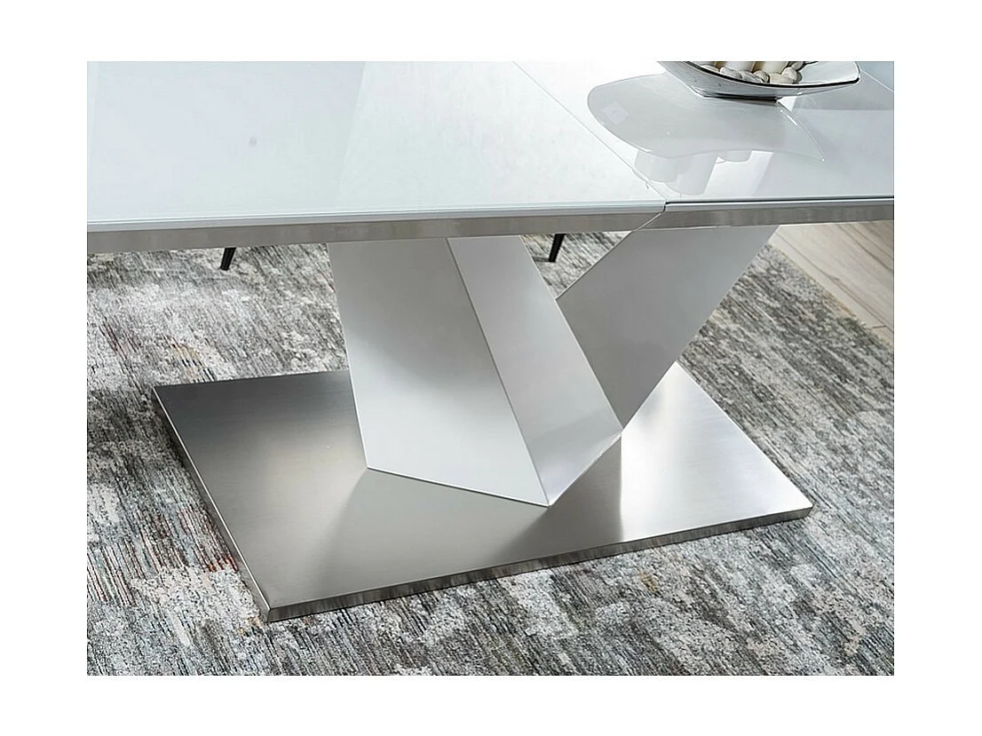 Table extensible rectangulaire blanc brillant 160 cm Semjo