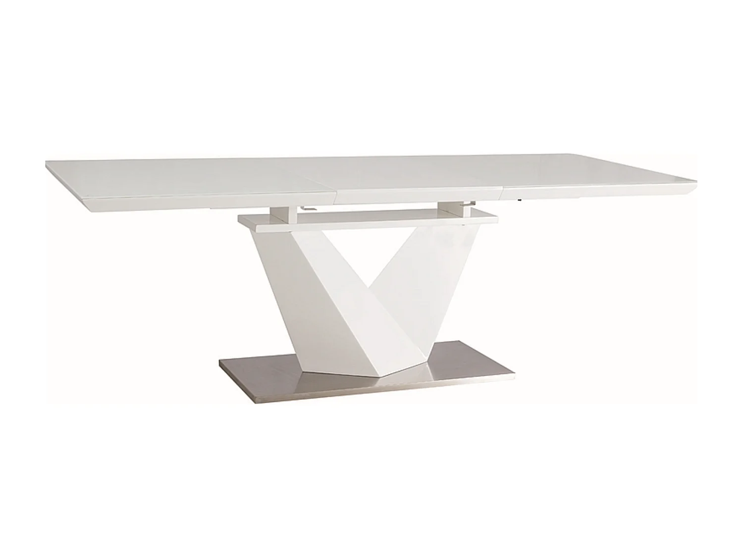 Table extensible rectangulaire blanc brillant 160 cm Semjo