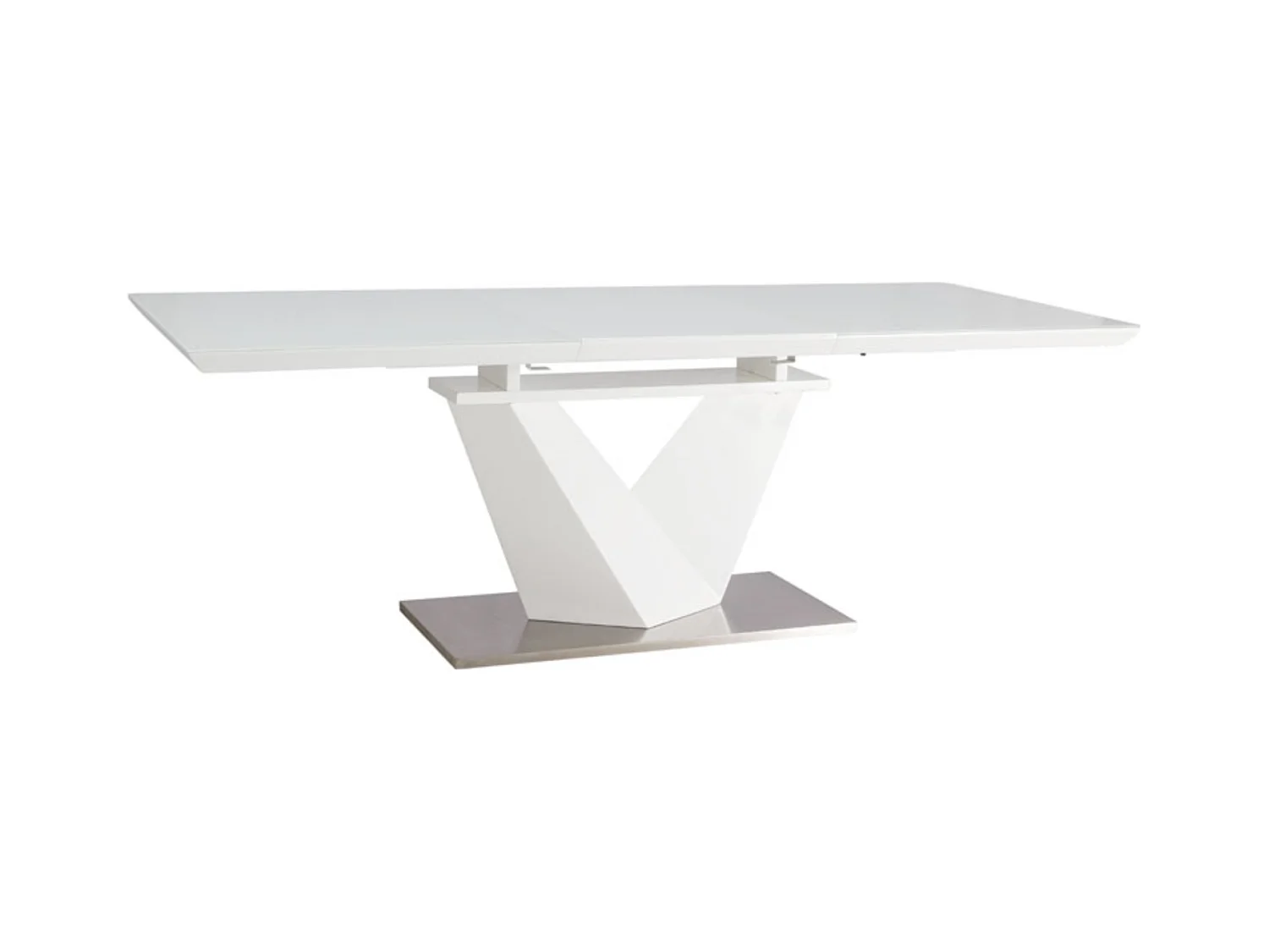 Table extensible rectangulaire blanc brillant 160 cm Semjo