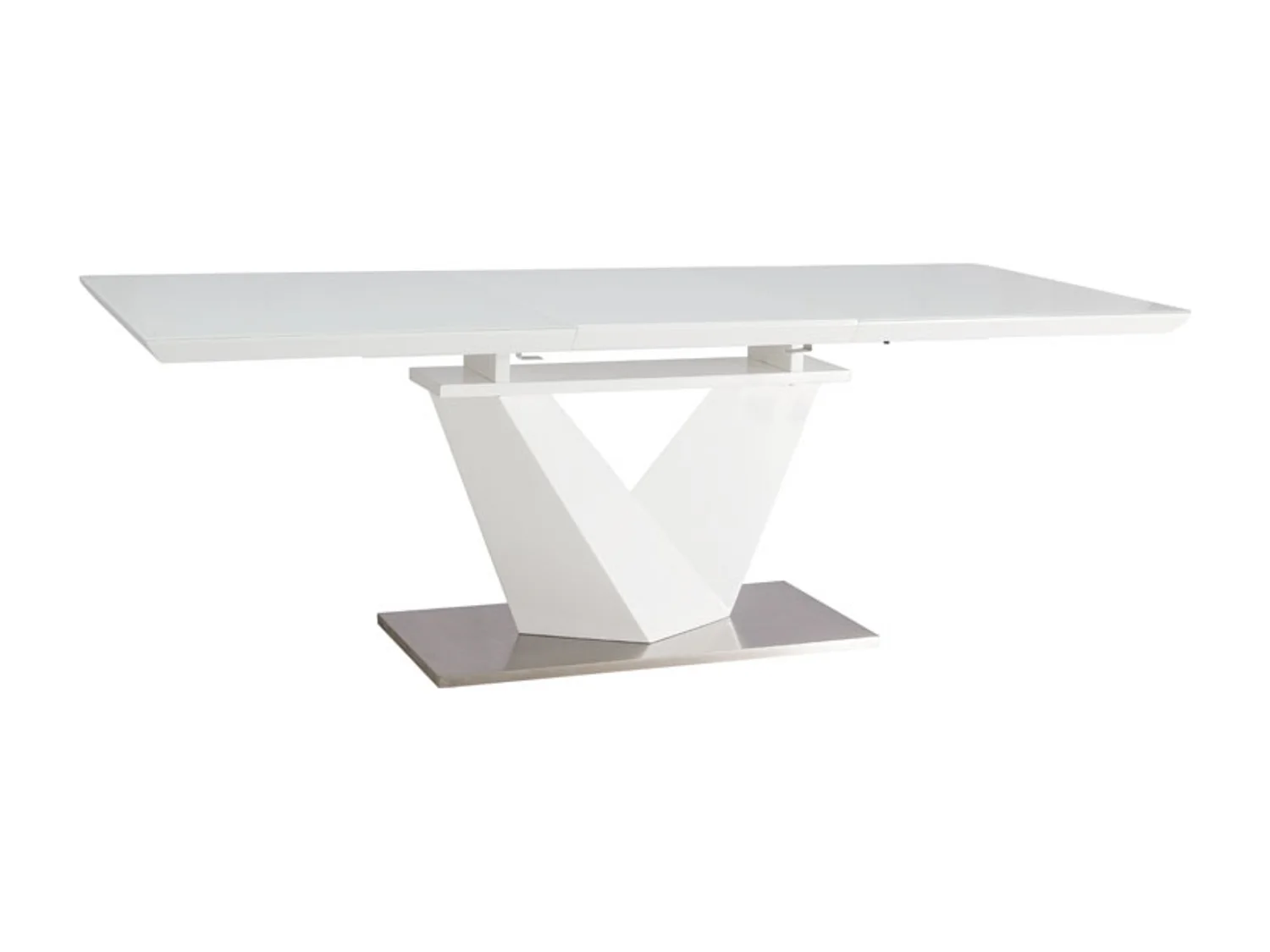 Table extensible rectangulaire blanc brillant 160 cm Semjo