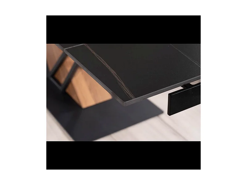 Mesa de diseño extensible Viro 180-240cm efecto metal y mármol