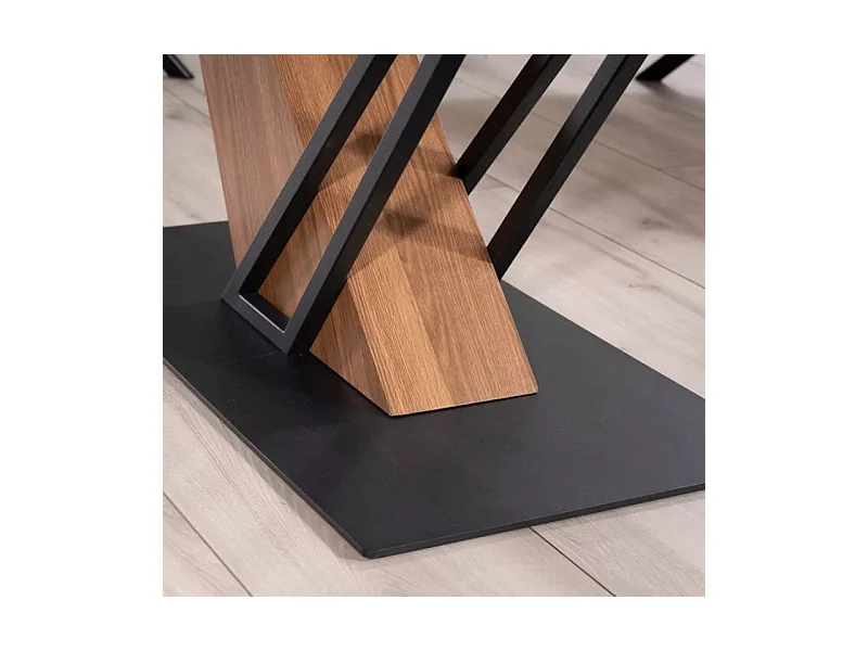 Mesa de diseño extensible Viro 180-240cm efecto metal y mármol