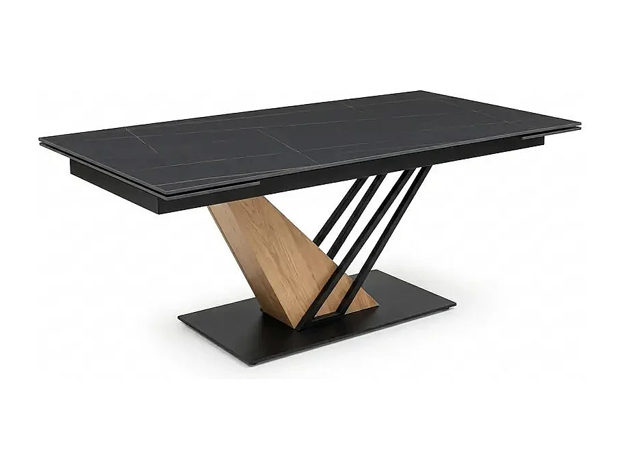 Table design extensible métal & effet marbre 180-240cm Viro