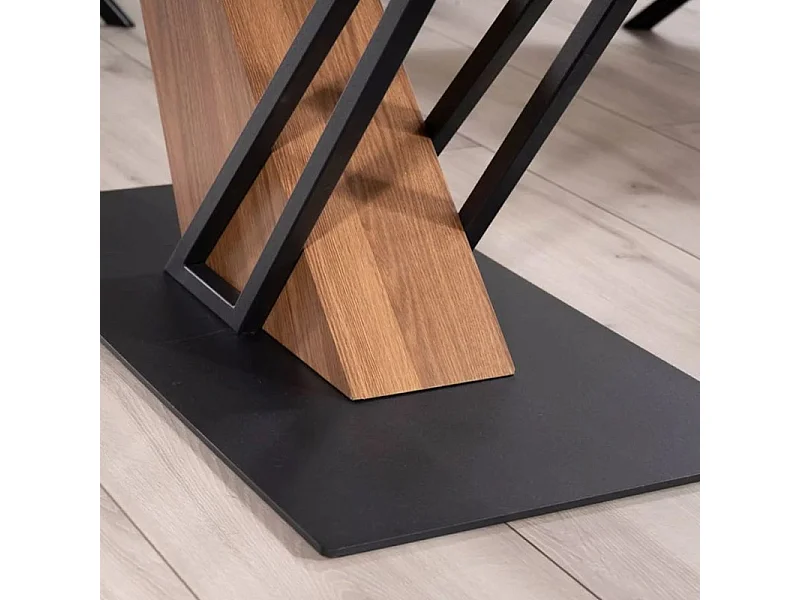 Mesa de diseño extensible Viro 180-240cm efecto metal y mármol