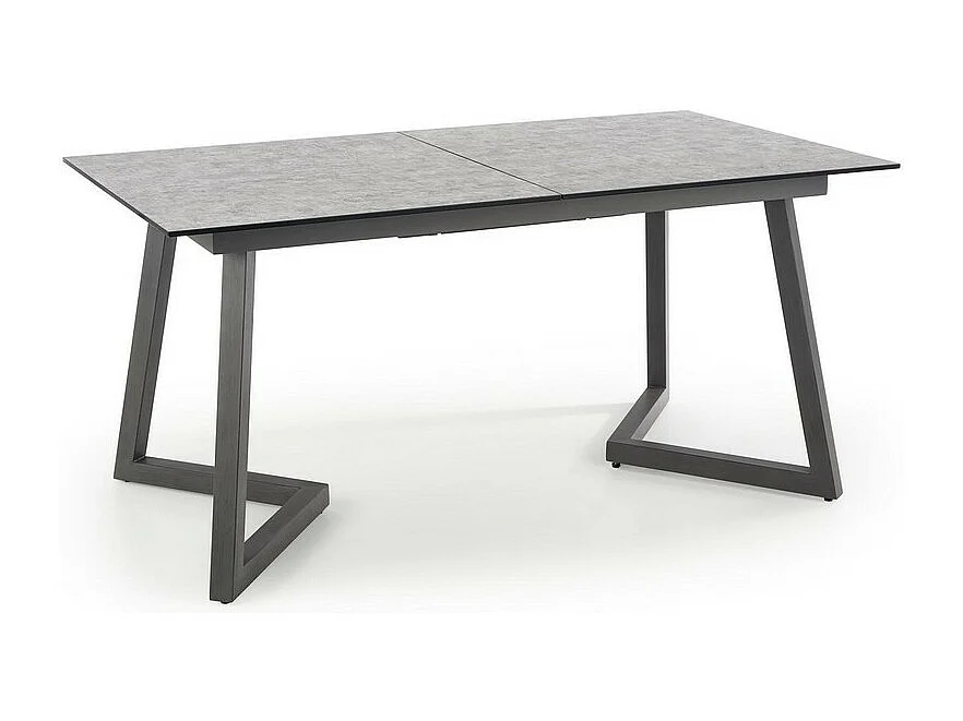 Table à manger grise extensible 160-210cm et pieds en métal gris ERATO