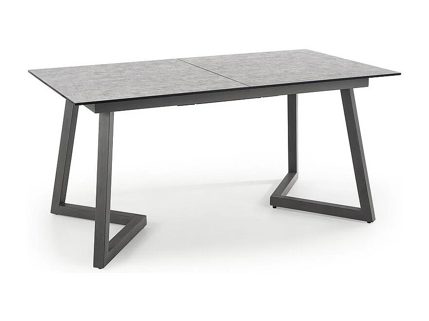 Table à manger grise extensible 160-210cm et pieds en métal gris ERATO
