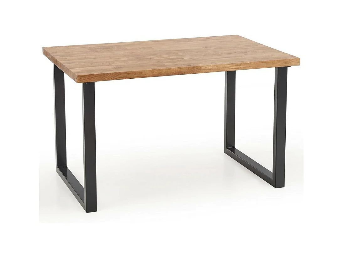 Table a manger industrielle 120-200cm pieds U en métal Loft - Sans rallonge
