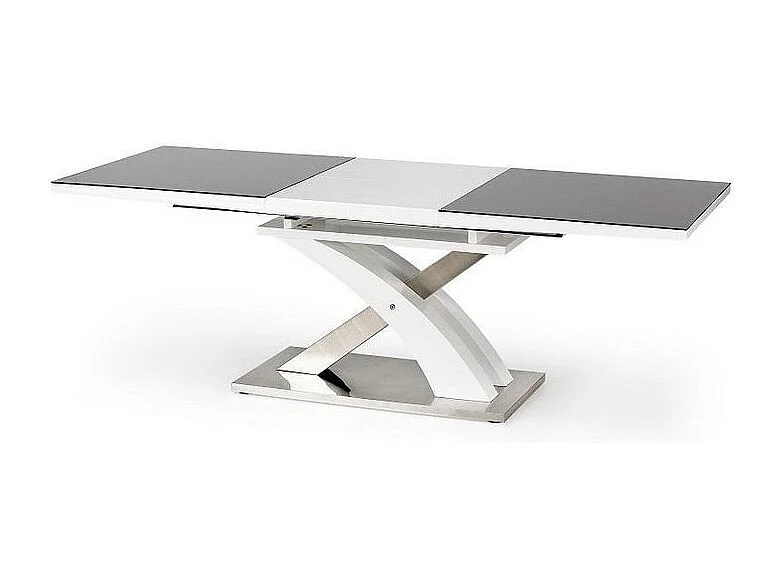 Mesa de comedor extensible Flora 160-220cm diseño blanco y gris