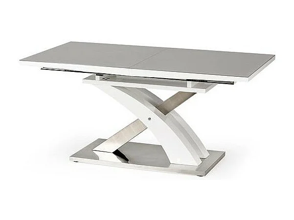 Mesa de comedor extensible Flora 160-220cm diseño blanco y gris