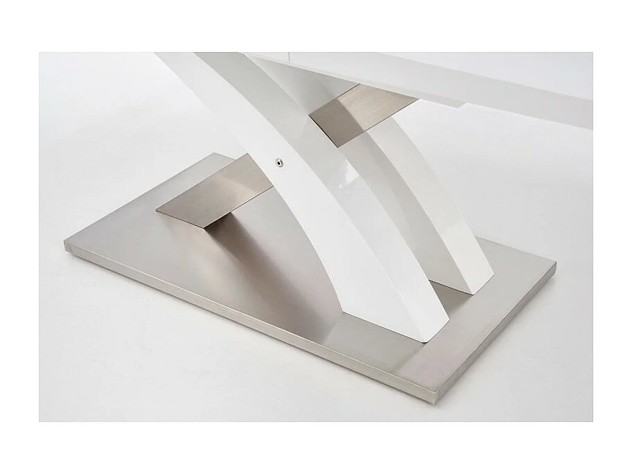 Mesa de comedor extensible Flora 160-220cm diseño blanco y gris