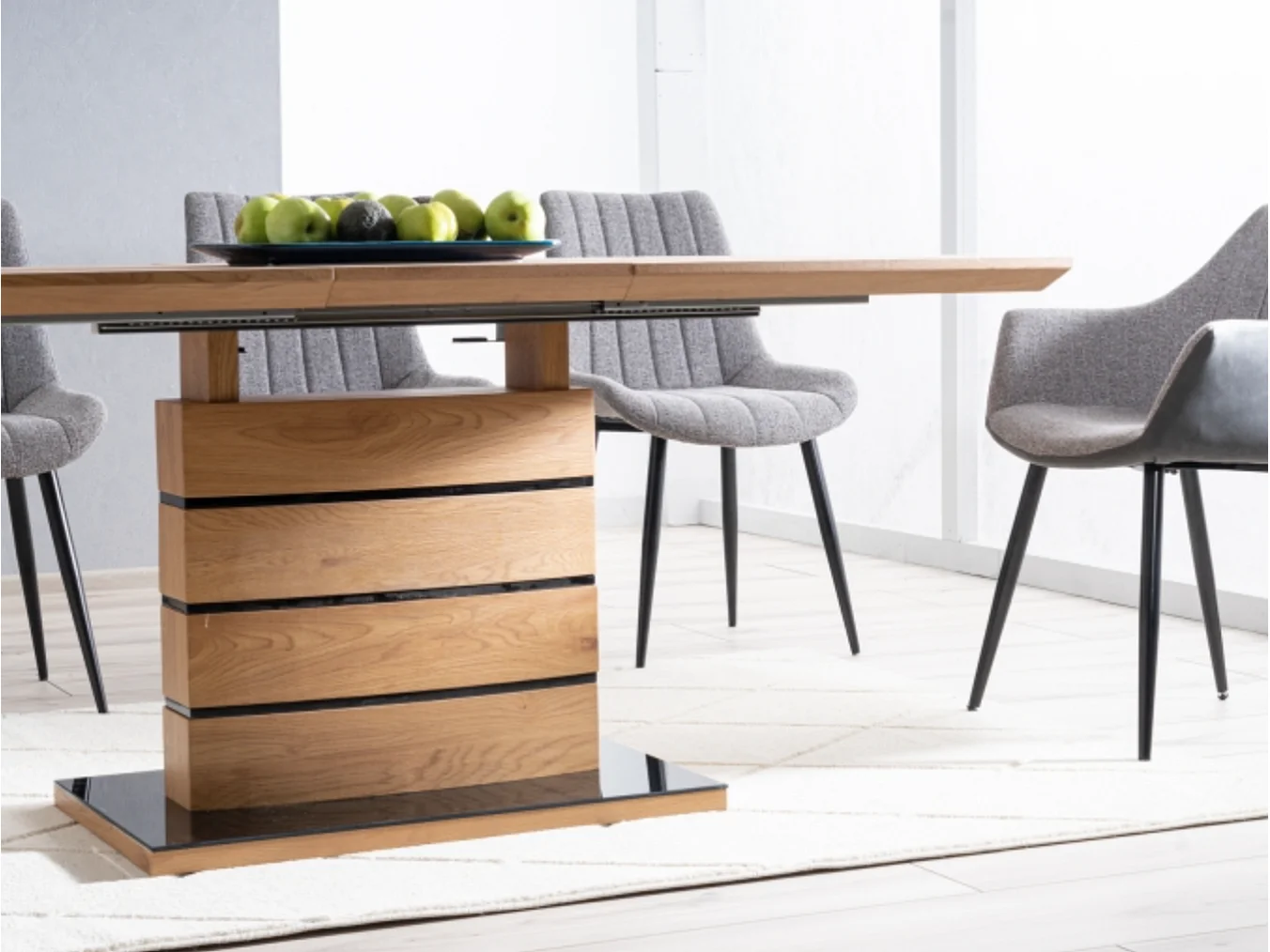 Table à manger extensible couleur chêne 140cm Klem