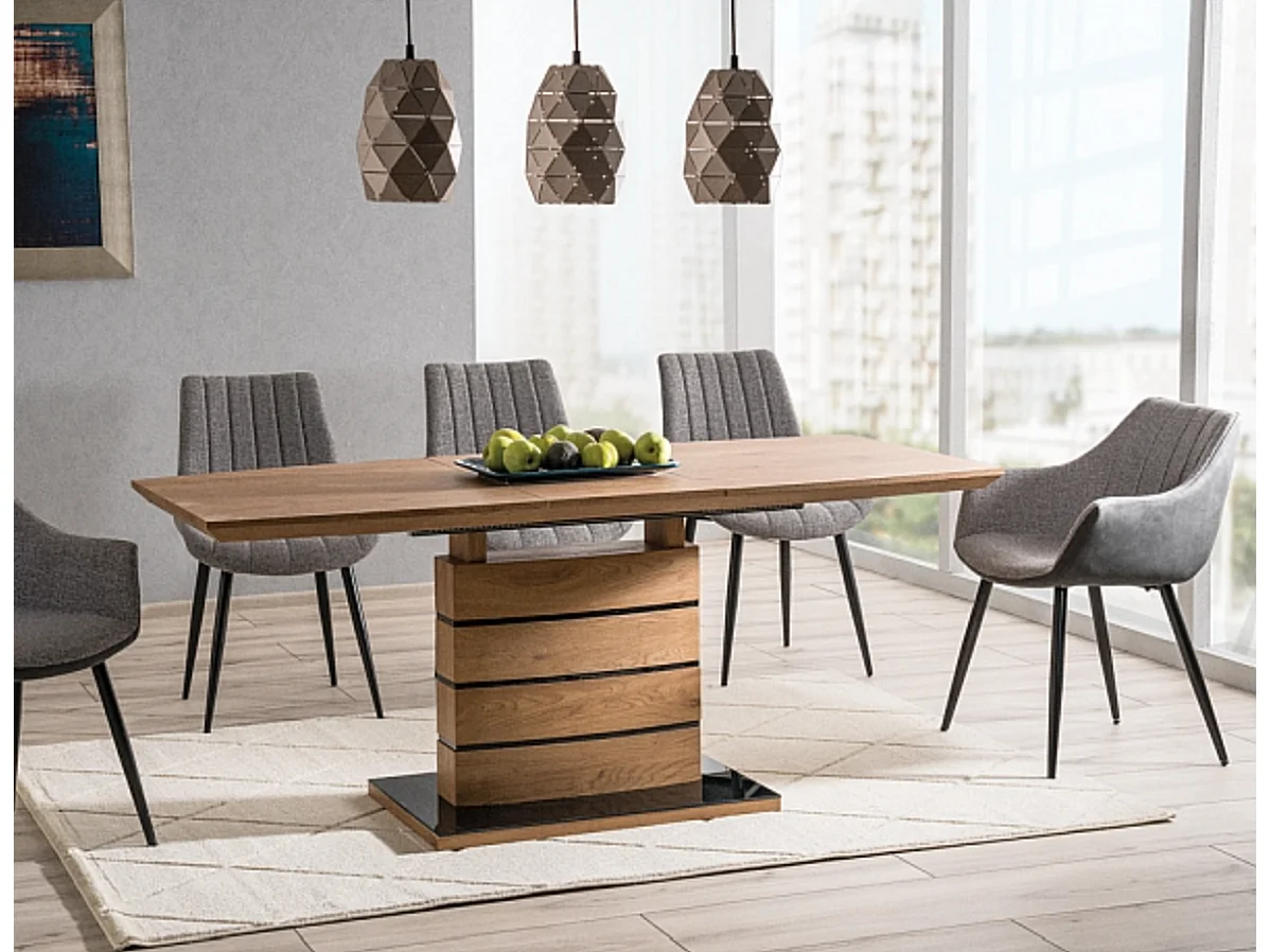 Table à manger extensible couleur chêne 140cm Klem