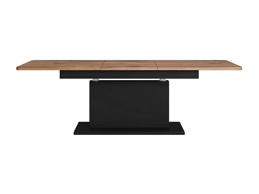 Table extensible et réglable en hauteur noire et aspect chêne ALLAN