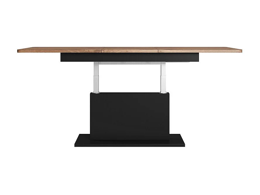 Table extensible et réglable en hauteur noire et aspect chêne ALLAN