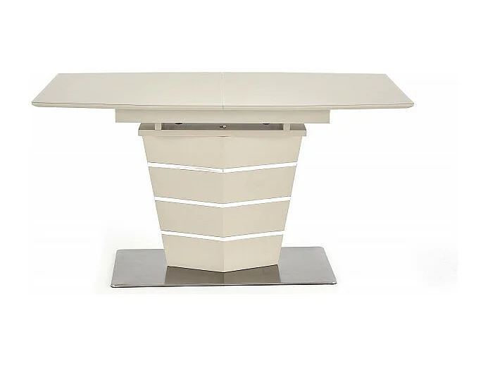 Table rectangulaire extensible champagne mat et acier Riviera