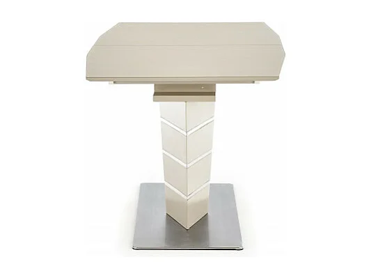 Table rectangulaire extensible champagne mat et acier Riviera