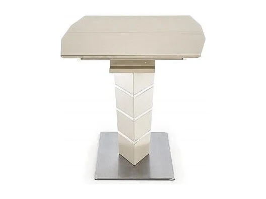 Table rectangulaire extensible champagne mat et acier Riviera