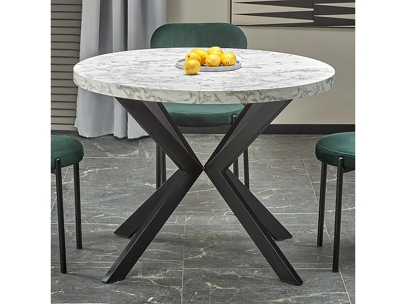 Mesa de comedor redonda extensible de mármol 100-250cm Zelvano