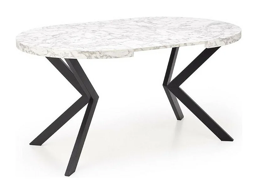 Table à manger extensible ronde marbre 100-250cm Zelvano