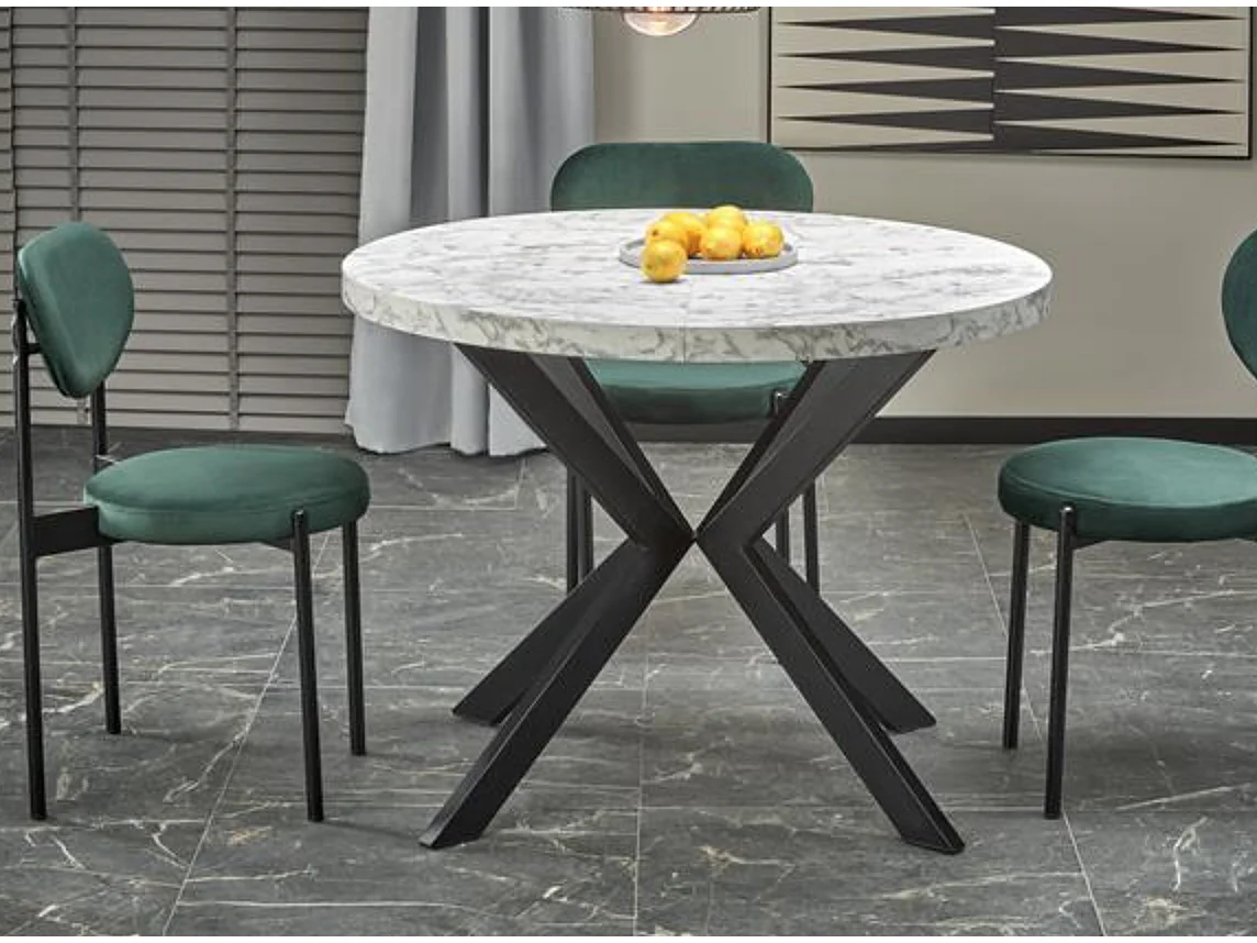 Tavolo da pranzo rotondo allungabile in marmo 100-250cm Zelvano