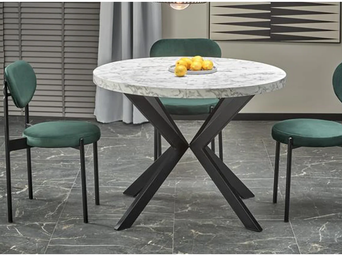 Mesa de comedor redonda extensible de mármol 100-250cm Zelvano