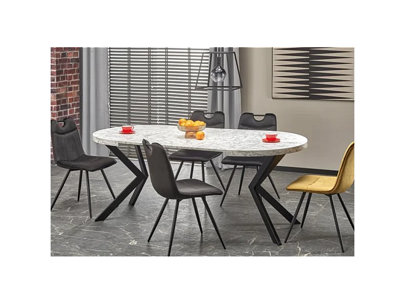 Mesa de comedor redonda extensible de mármol 100-250cm Zelvano