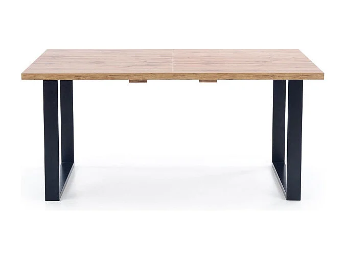 Tavolo da pranzo allungabile da 135-185 cm con piano in rovere Wotan e gambe in metallo nero Venice