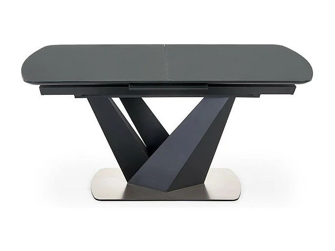 Tavolo da pranzo allungabile contemporaneo SHIELD grigio e nero con gamba centrale