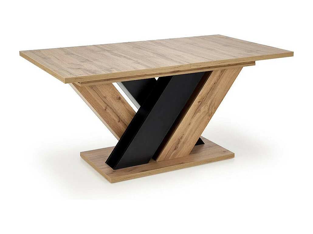Tavolo da pranzo allungabile wotan nero e rovere 160-200cm Xenori