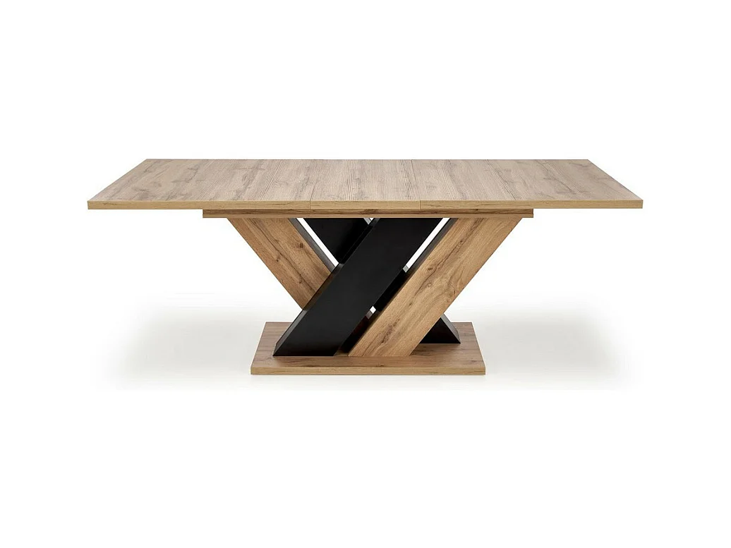 Table à manger extensible noir et chêne wotan 160-200cm Xenori