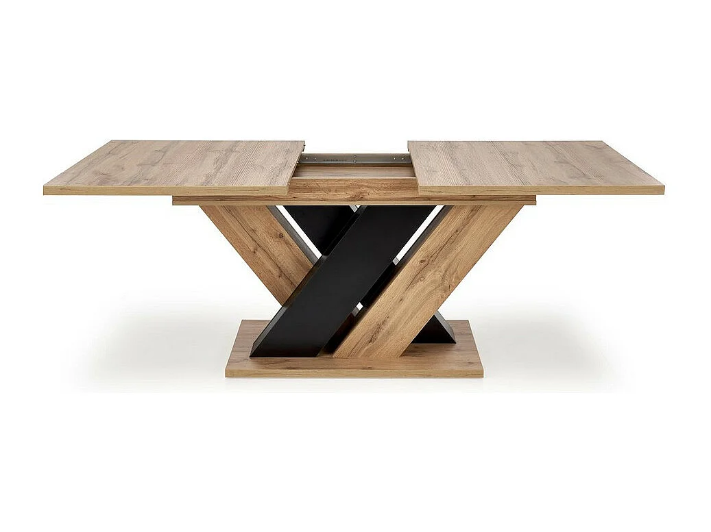 Tavolo da pranzo allungabile wotan nero e rovere 160-200cm Xenori