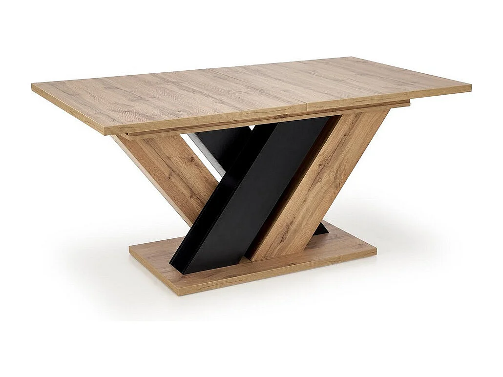 Tavolo da pranzo allungabile wotan nero e rovere 160-200cm Xenori