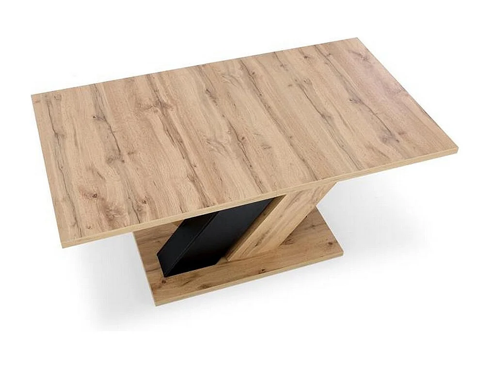 Table à manger extensible noir et chêne wotan 160-200cm Xenori