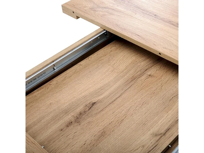 Table à manger extensible noir et chêne wotan 160-200cm Xenori