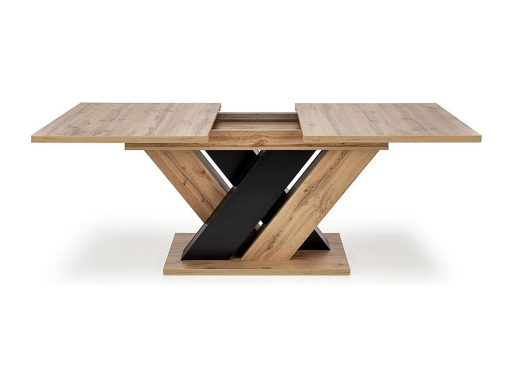 Mesa de comedor extensible roble wotan y negro 160-200cm Xenori