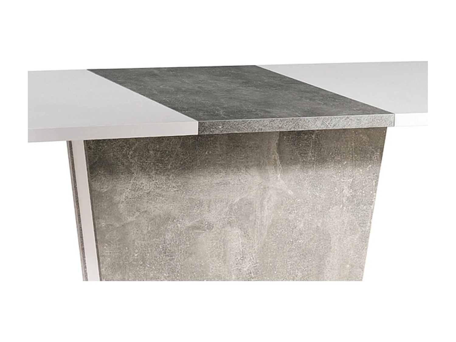 Table à manger extensible blanc et béton 110-145cm Yuni