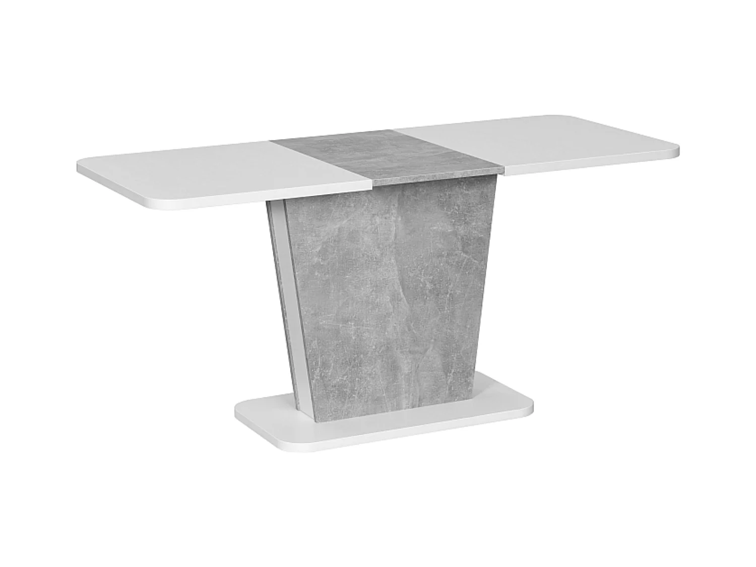 Table à manger extensible blanc et béton 110-145cm Yuni