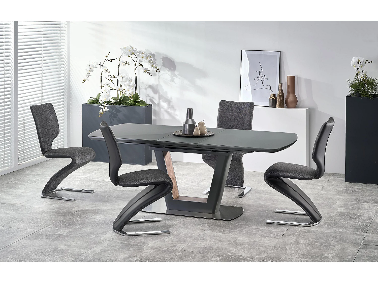 Tavolo da pranzo allungabile Bussy 160-200 design grigio
