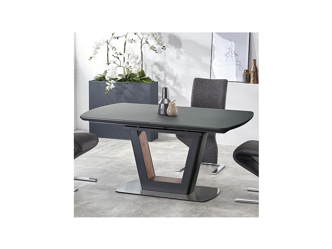 Table a manger extensible 160-200 grise design Bussy