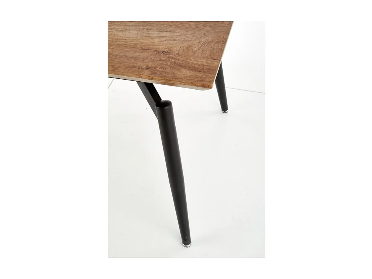 Table à manger grise et chêne avec rallonge Soli