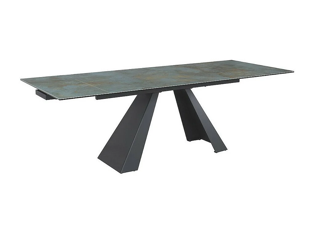 Mesa extensible Erol 160cm metal y cerámica verde