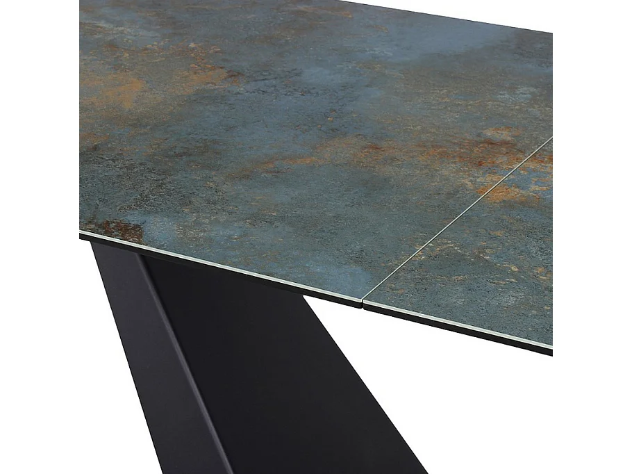 Mesa extensible Erol 160cm metal y cerámica verde