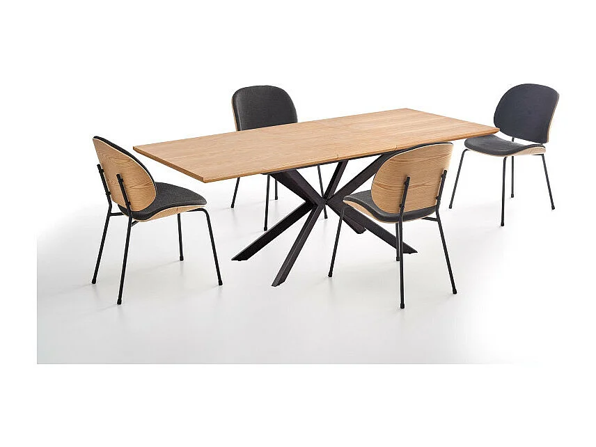 Table de salle à manger extensible avec pied central en métal EXTEND