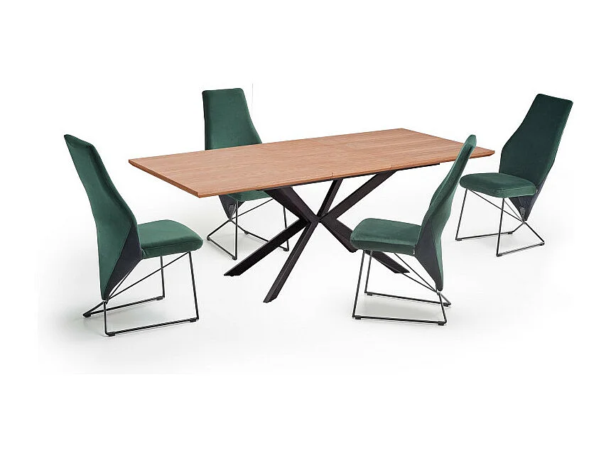 Table de salle à manger extensible avec pied central en métal EXTEND