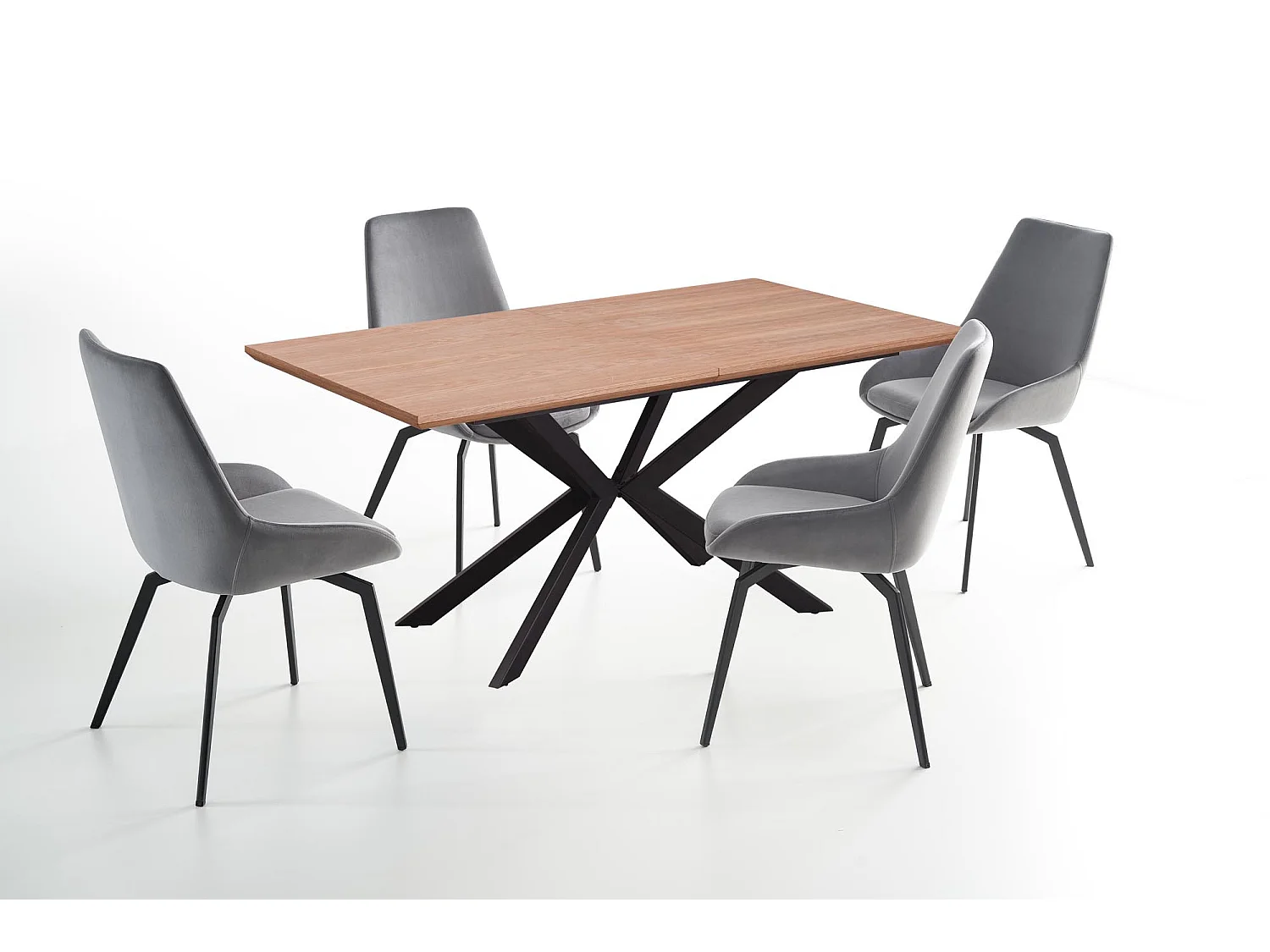 Table de salle à manger extensible avec pied central en métal EXTEND