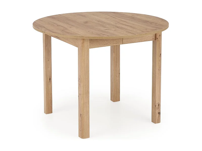 Table à manger ronde 100cm extensible aspect chêne CARENE