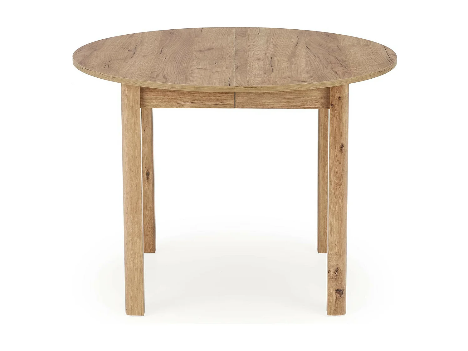 Mesa de comedor redonda 100cm extensible aspecto roble CARENE