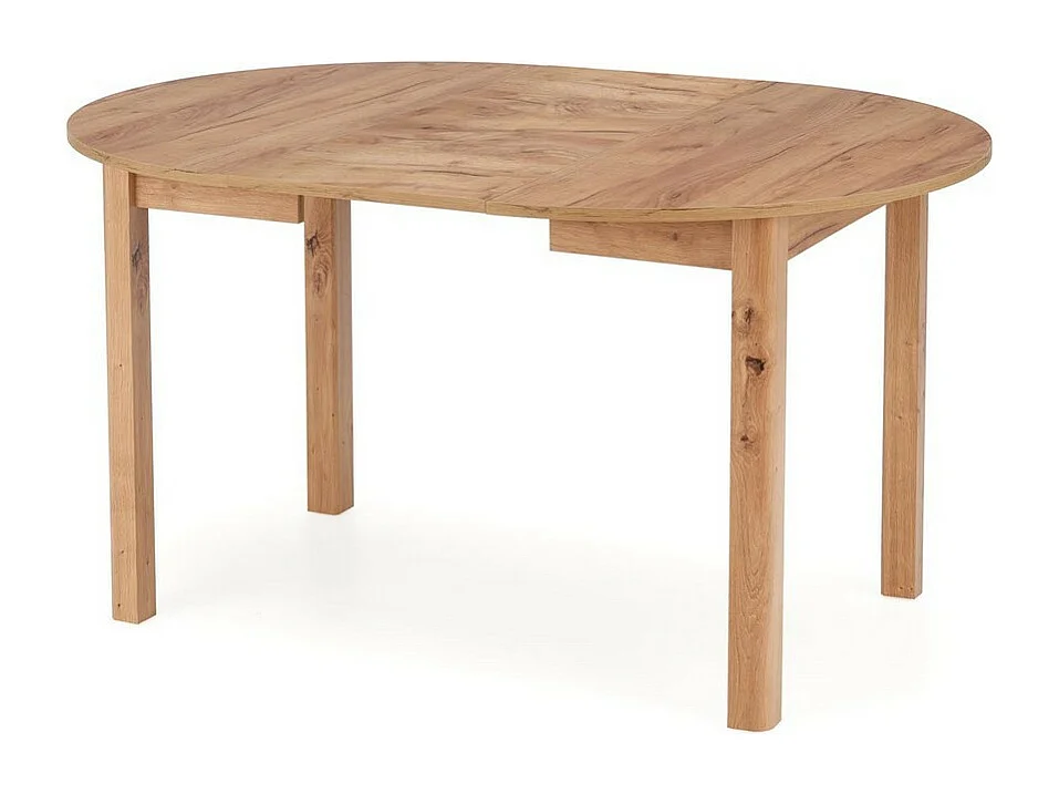 Mesa de comedor redonda 100cm extensible aspecto roble CARENE